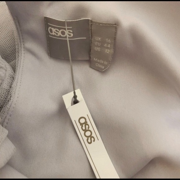 NWT ASOS DESIGN Cami Pleated Tulle Maxi Dress in Grey 12 - Picture 12 of 12